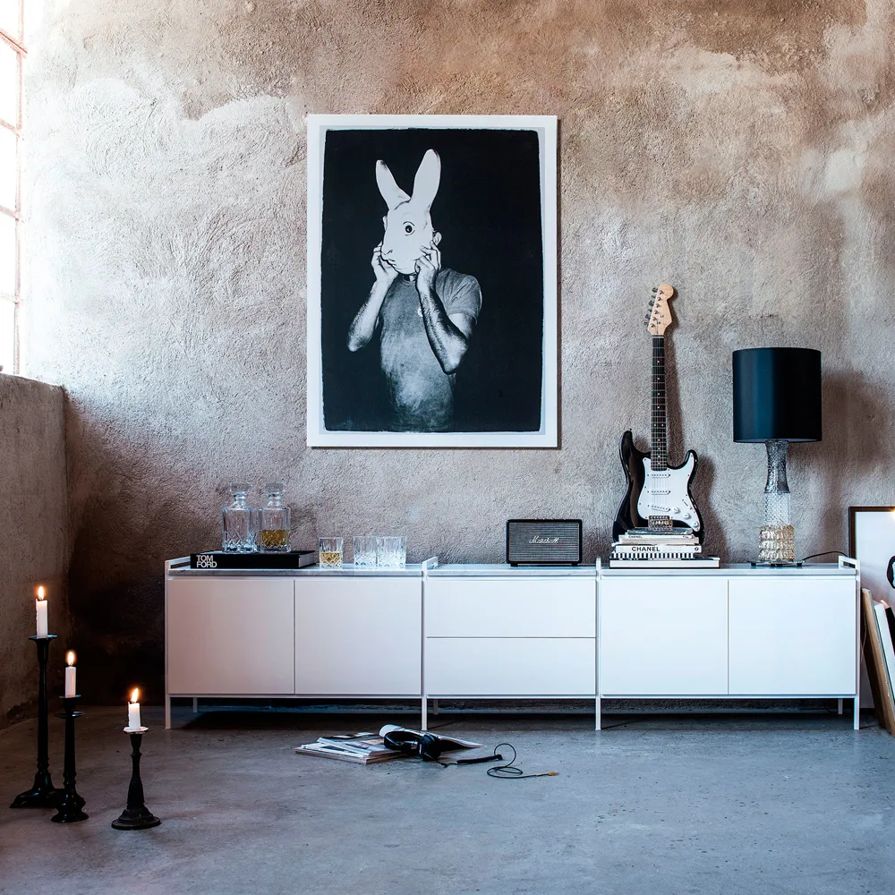 Molto 840 skapmodul, Hvit, inkl. hvit metallramme Zweed