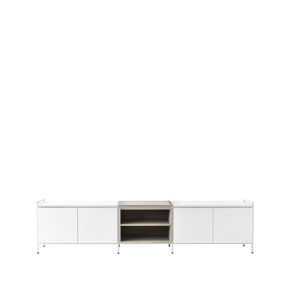 Zweed Molto Lav sidebord Hvit/eik, 3 seksjoner