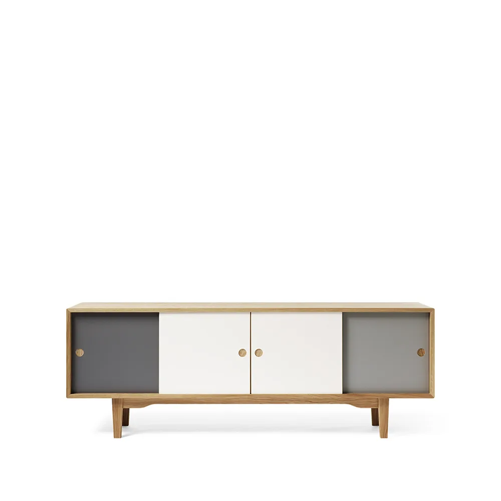 Moodi 180 sideboard, Grå/hvit, eikestamme Zweed