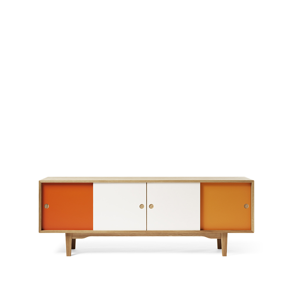 Zweed Moodi 180 sideboard Oransje/hvit, eikestamme