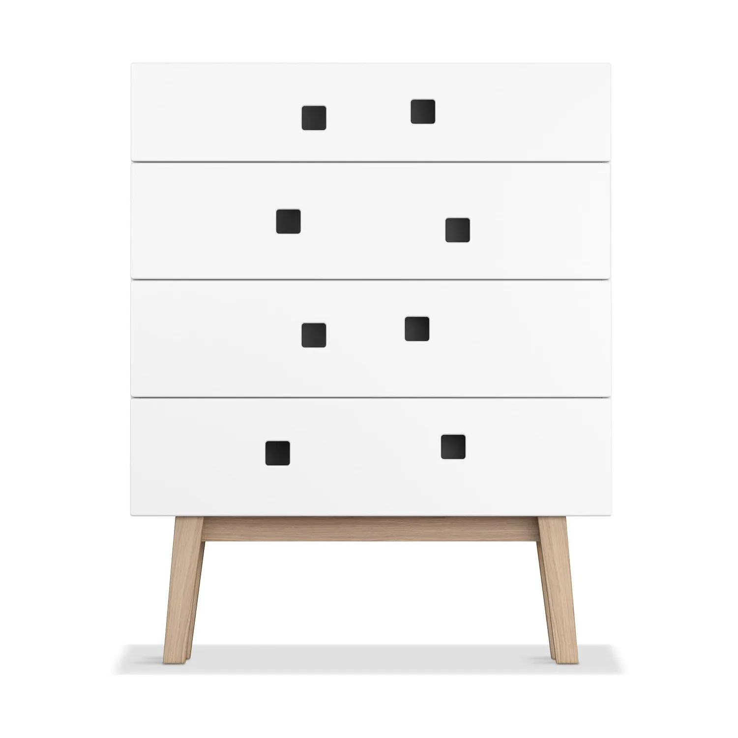 Peep B3 kommode, hvit, retro, eikestativ Zweed