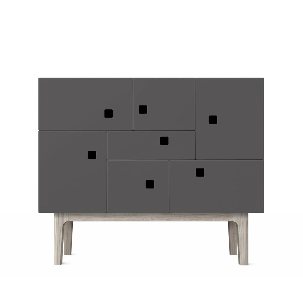 Zweed Peep C1 skap slate grey, hvitpigmentert eik | Skandinavisk Design | Skap & Vitrineskap | Grå