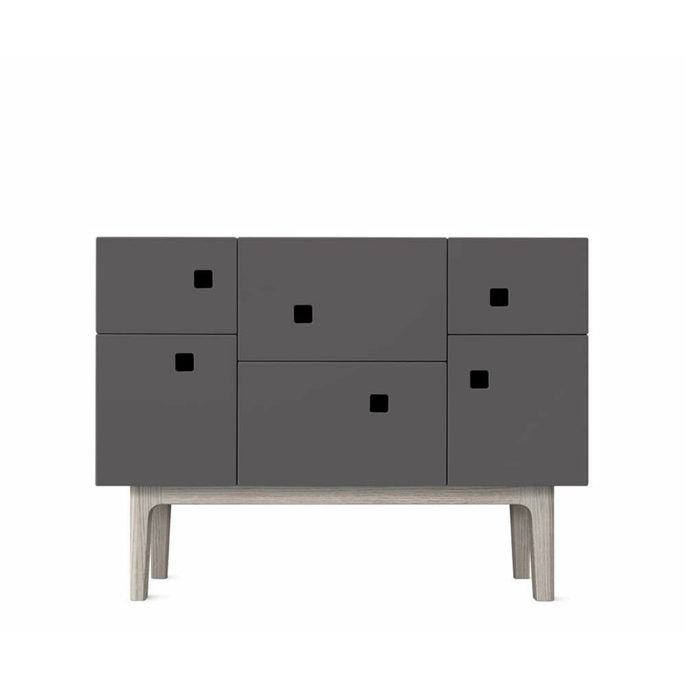 Zweed Peep C2 skap slate grey, hvitpigmentert eik | Skandinavisk Design | Skap & Vitrineskap | Grå