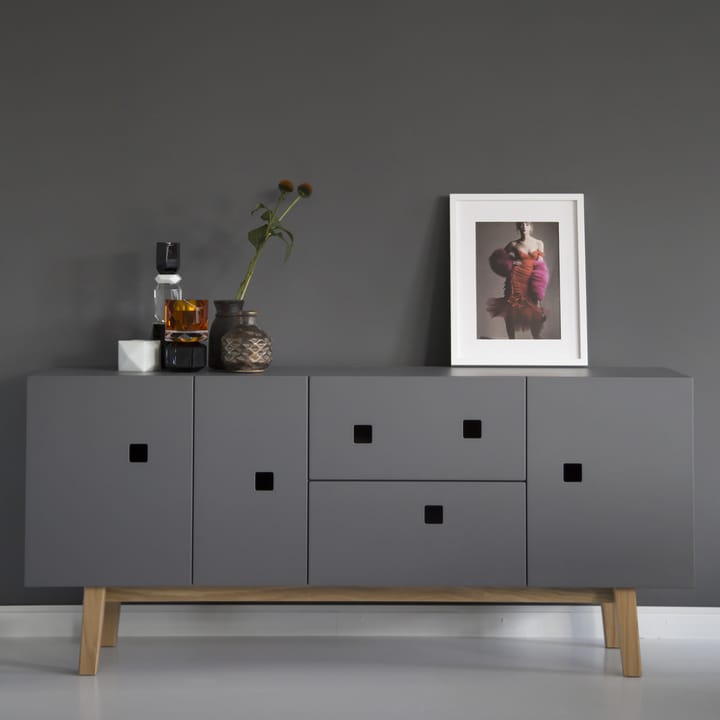 Peep M2 mediabenk, slate grey, retro, eikestativ Zweed