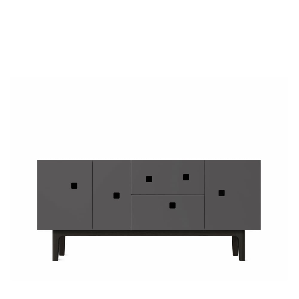 Zweed Peep M2 mediabenk slate grey, sortlakkert