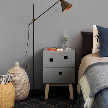 Peep S1 nattbord - slate grey, retro, eikestativ - Zweed