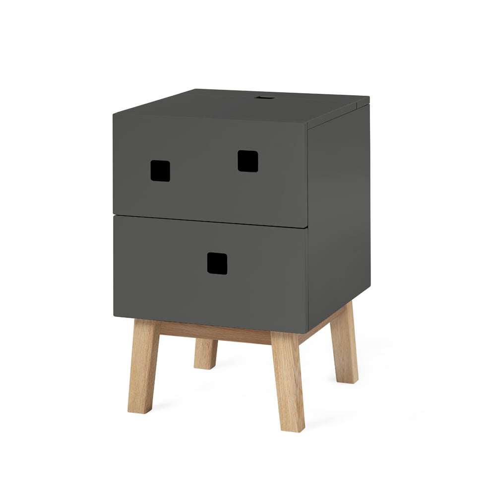 Bilde av Zweed Peep S1 nattbord slate grey retro eikestativ