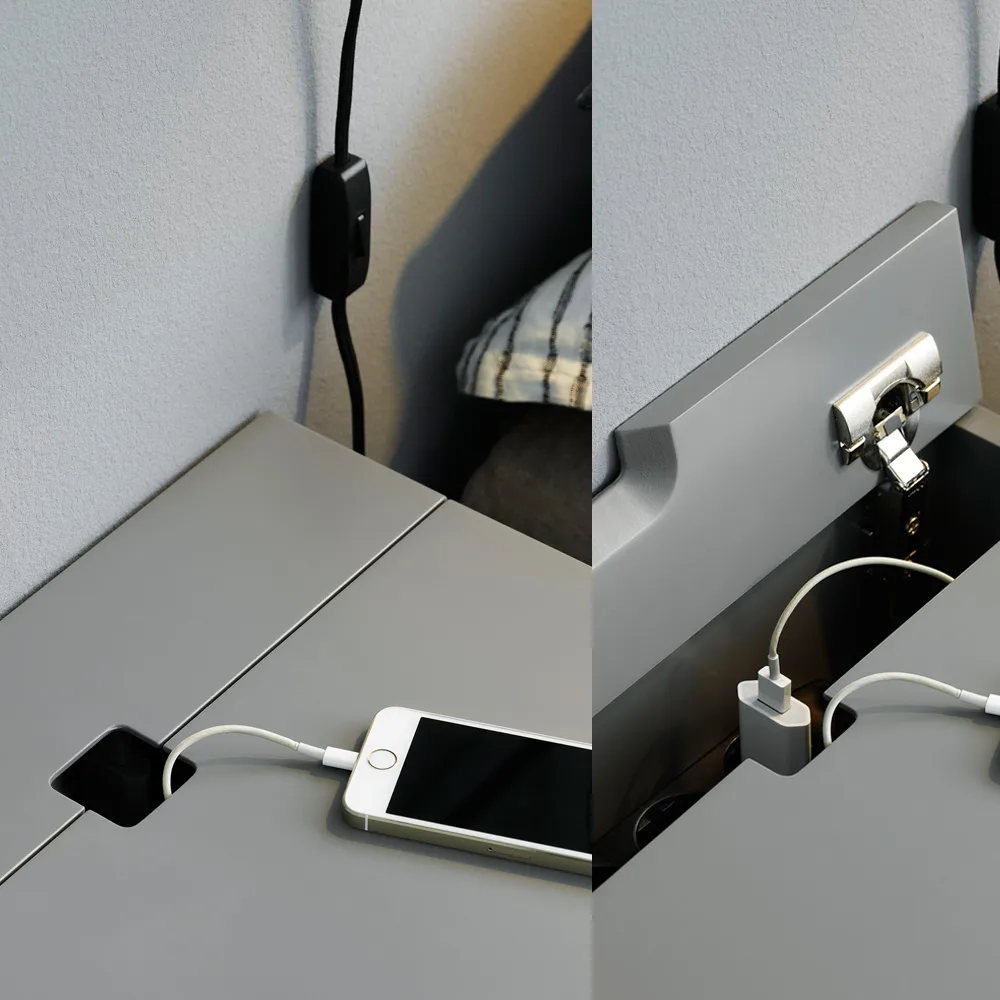 Peep S1 nattbord vegghengt, Slate grey Zweed