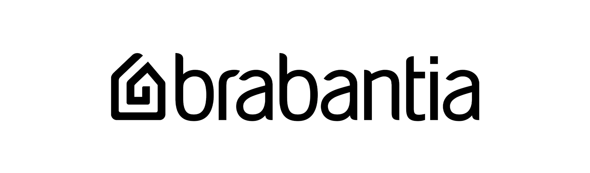 Brabantia-logo med et stilisert husikon og merkenavnet i små bokstaver.