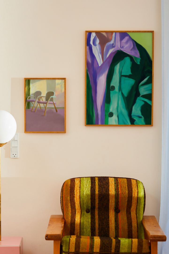 Piff opp hjemmet ditt med plakater fra Paper Collective med retromotiver og fargerike lilla og grønne toner.