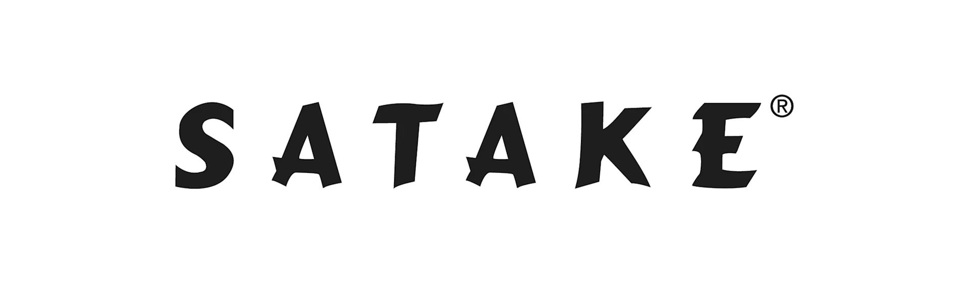 «SATAKE»-logo i en stilisert, fet svart skrifttype, med et registrert varemerkesymbol.