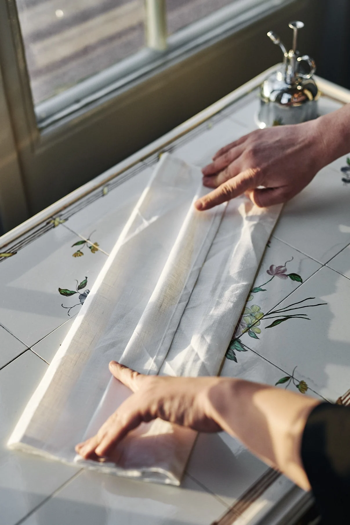 Brette linservietter til fest.