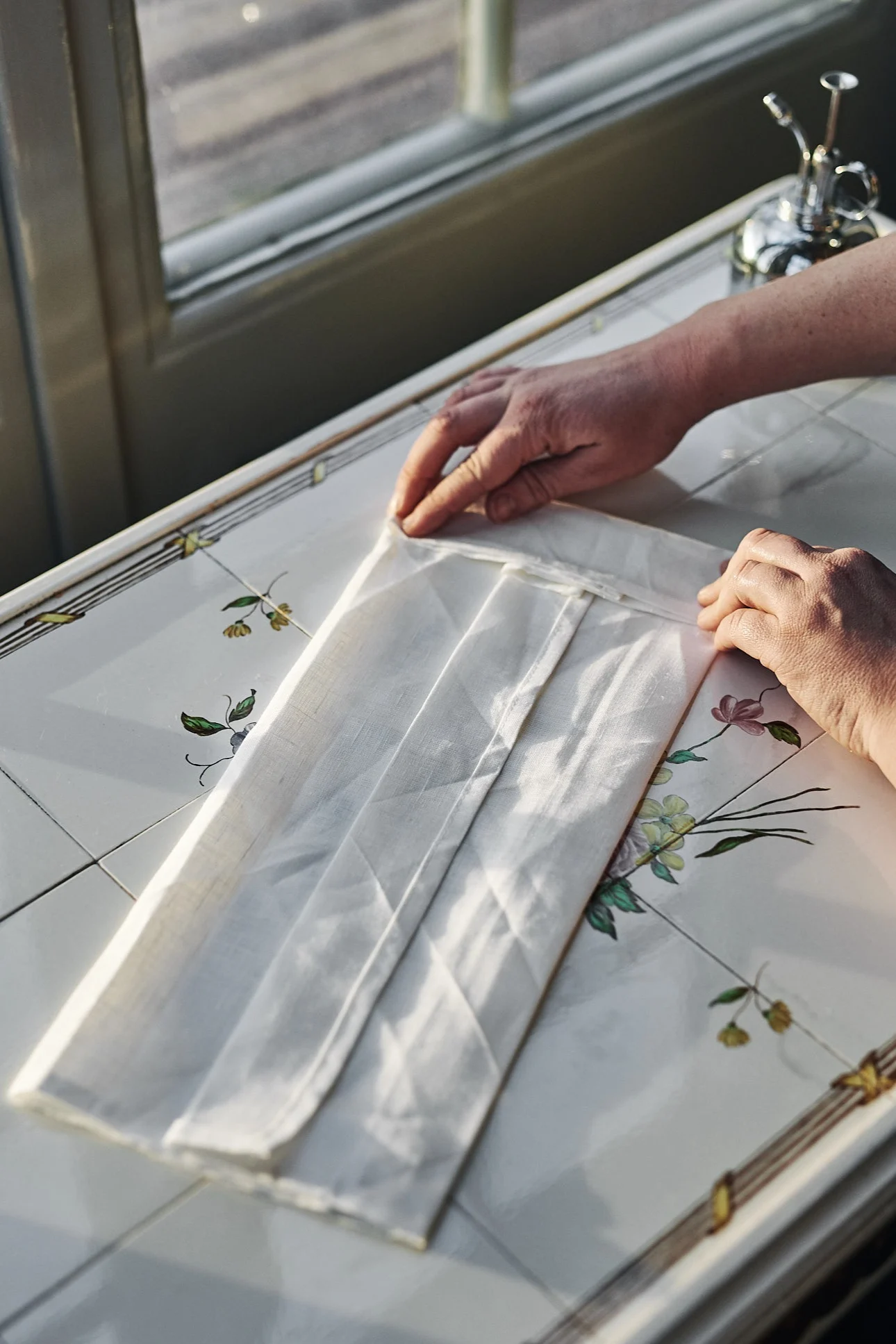 Brette linservietter til fest.