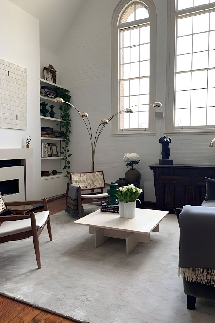 Solid viskoseteppe i fargen Francis Pearl Beige fra Layered gir stuen din en luksuriøs og koselig følelse.